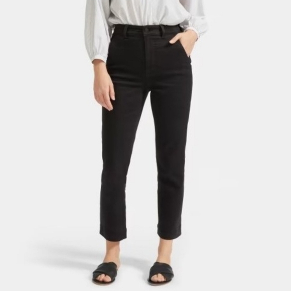 Everlane Black High Rise Slim Leg Crop Pants 4 – Minimalist Workwear Ankle - Picture 1 of 5